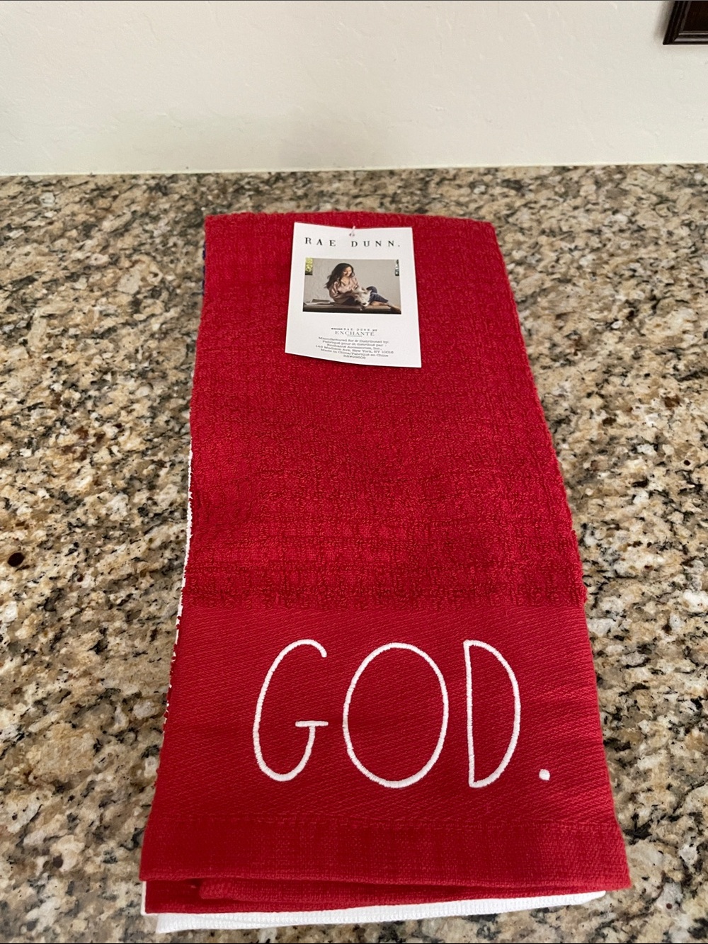 Rae Dunn God Bless America 3 pack kitchen Cotton Hand Towel Set